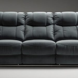 Sofá Reclinable de Terciopelo Gris de Tres Plazas