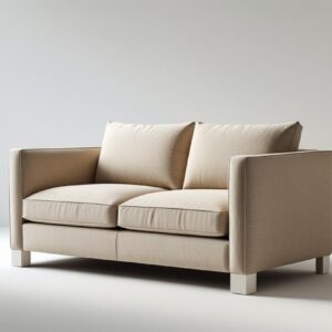 Sofá Biplaza Minimalista Beige con Patas Metálicas
