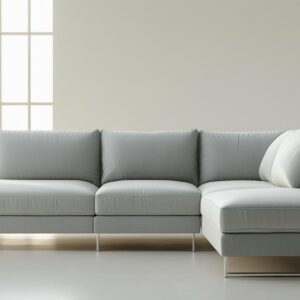 Sofá Seccional Moderno Gris Minimalista con Chaiselongue