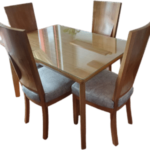 Juego de Comedor Moderno de Madera para 4 Personas