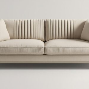 Sofá de 2 Puestos de Diseño Moderno con Respaldo Acanalado